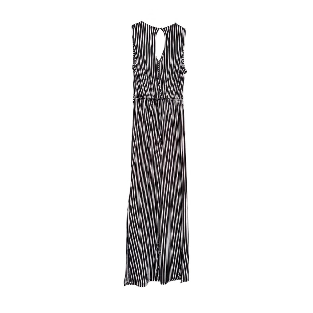NWT Women's Monteau Navy & White Striped Tie Waist Sleeveless Jumpsuit S - Picture 6 of 14